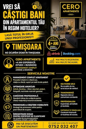 Administrare Apartamente Regim Hotelier (Airbnb Booking)