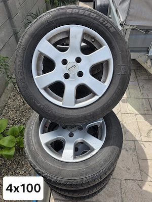 Set 4 jante aliaj 4x100 echipate cu anvelope vara 195/65/15 Clio