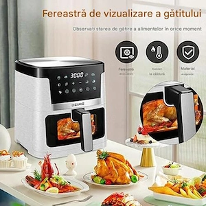 Friteuza cu aer cald Air Fryer Deime, capacitate 7.5L, 1700 W, 8 programe automate, ecran tactil, op - imagine 4