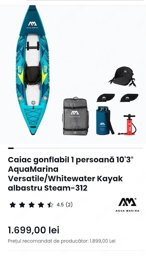 Caiac gonflabil steam 312