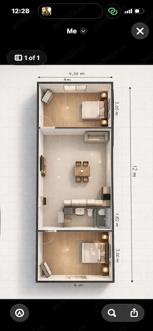 De vanzare casa 2 dormitoare un living baie 60mp plus teren in curte  - imagine 5