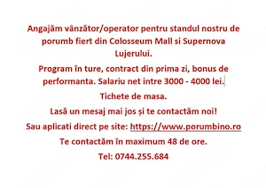 Vânzător Operator - SuperNova - Lujerului - Centrul Comercial