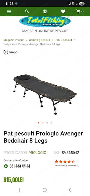 Pat pescuit prologic avenger cu 8 picioare reglabile