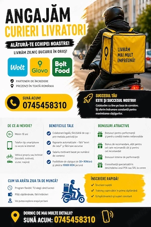 Livrator - Wolt   Glovo   Bolt food