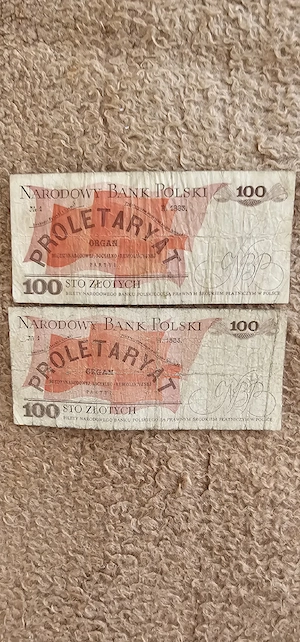 2 bancnote 100 zloti,puse in circulatie in perioada 1979-1982