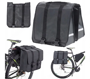 Geantă dubla coburi portbagaj bicicleta impermeabila 100% 35 L borseta rezistenta la uzura reflector