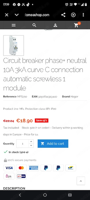hager 10 si 20 