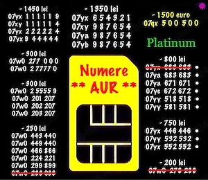 Numere Vip Aur Gold * Numar telefon Platinum * Cartela