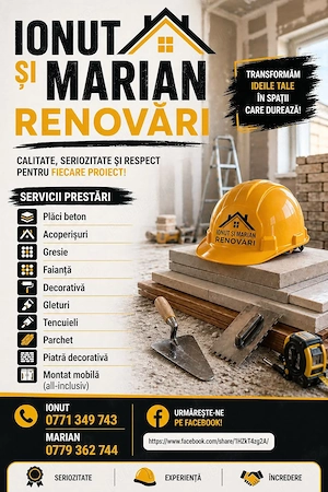  Prestăm servicii în construcții   echipă de 2 persoane