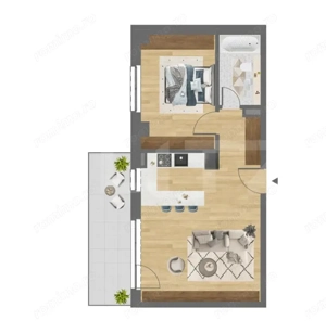 Comision 0 ! 2 camere, 54 mp, nZEB, Semifinisat, Dambul Rotund - imagine 2