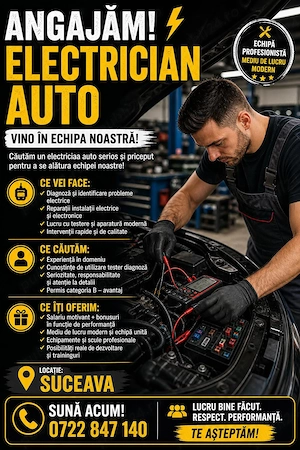 Angajam Electrician Auto in Suceava