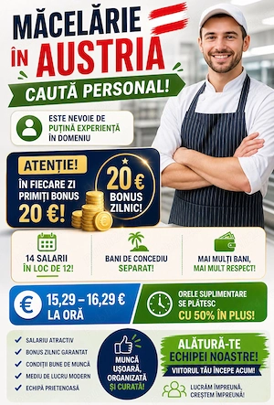 Muncitori necalificați la abator pentru Germania  Muncitori cu experiență la carmangerie in Austria. - imagine 2