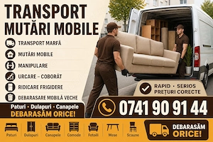Transport marfa Mutari mobila Bagaje  Relocari Ieftin  Debarasari  Ridic moloz   
