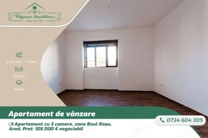 Apartament cu 3 camere ,zona Boul Roșu,Arad