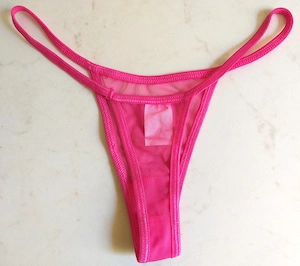 Hot! Chiloti tanga mini snur sexy   erotici fete femei roz neon plasa fina transparenta mar. S (noi) - imagine 3