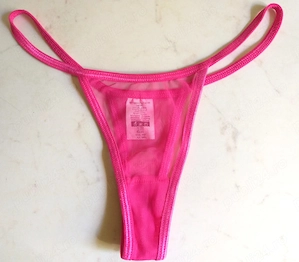 Hot! Chiloti tanga mini snur sexy   erotici fete femei roz neon plasa fina transparenta mar. S (noi)