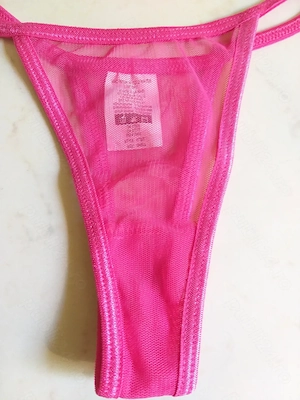 Hot! Chiloti tanga mini snur sexy   erotici fete femei roz neon plasa fina transparenta mar. S (noi) - imagine 2