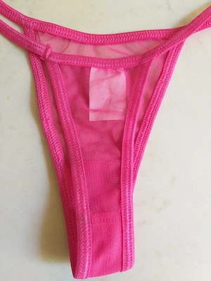 Hot! Chiloti tanga mini snur sexy   erotici fete femei roz neon plasa fina transparenta mar. S (noi) - imagine 4