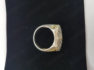 Inel Argint 925, cu Marcasite, stil Art Deco, cu Diamante crescute in laborator - imagine 3