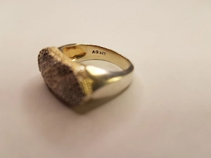 Inel Argint 925, cu Marcasite, stil Art Deco, cu Diamante crescute in laborator - imagine 5