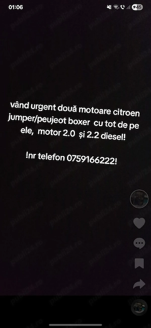 vând două motoare de citroen jumper si de peujeot boxer proba pe masina.