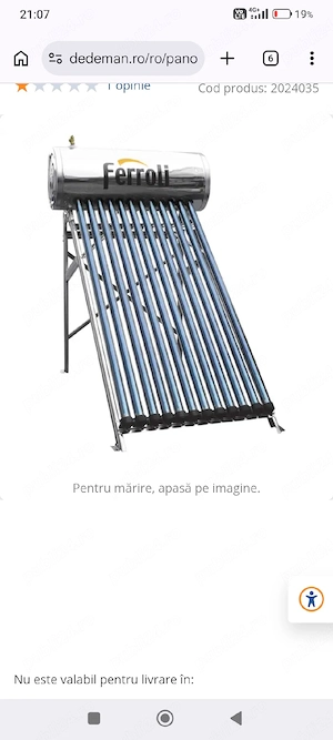 panou solar presurizat Ferroli 