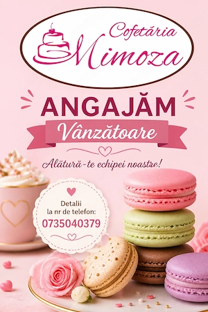 Vanzatoare pentru locatia din zona Lipovei