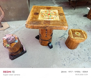 Set rustic din lemn stejar
