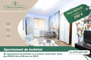 Apartament de închiriat cu 2 camere, zona Intim, Arad