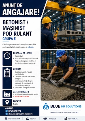 Betonist - masinist pod rulant grupa E ,  locatia Buzau