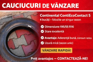 Cauciucuri Continental ContiEcoContact 5 – 195/55 R16 – Set 4 bucăți