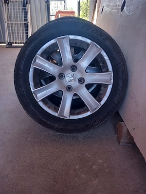 Set jante aluminiu si cauciucuri Peugeot 16 inch cu 4 prezoane - imagine 3