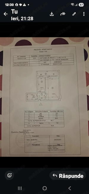 Vând garsoniera dobroesti