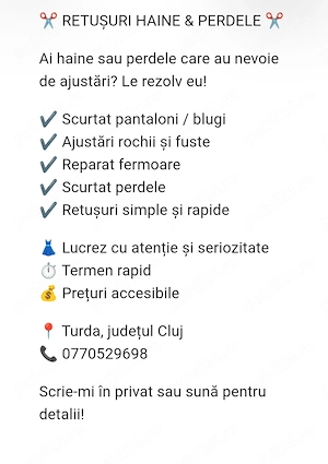 Retușuri haine și perdele