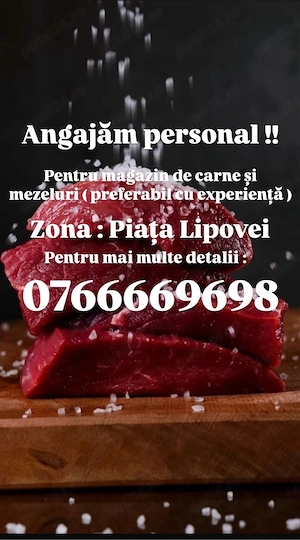 Angajam Gestionar magazin carne