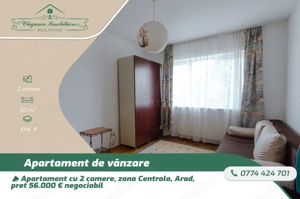 Apartamnet cu 2 camere,zona Centrala, Arad