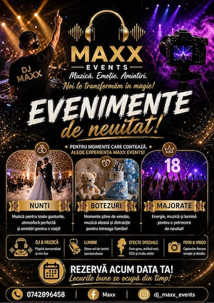 Dj Evenimente - FOTO- VIDEO ,Nunti - Botezuri - Majorate- Competiții Sportive