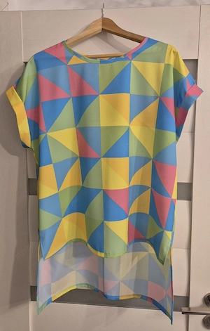 Bluză StarShinerS Nouă cu Etichetă - Imprimeu Geometric Multicolor - Mărimea 46