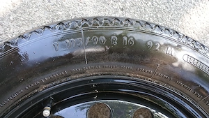 Roată de rezervă SLIM pentru BMW E34 6 , cu anvelopă continental T 115/90 R16 - imagine 2