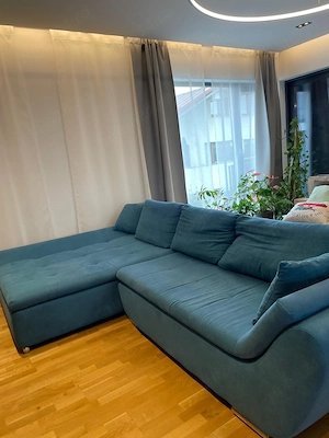 Coltar extensibil cu lada de depozitare - turcoaz