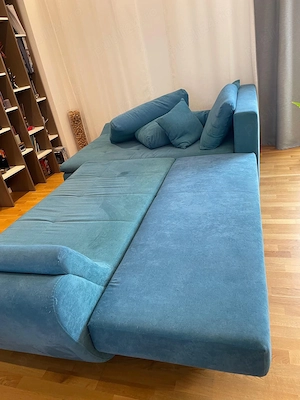 Coltar extensibil cu lada de depozitare - turcoaz - imagine 3