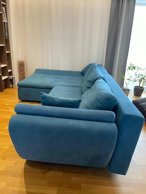 Coltar extensibil cu lada de depozitare - turcoaz - imagine 2