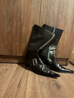 ghete de piele cu toc mic - imagine 4