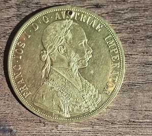 Monedă de Aur 4 Ducați Franz Iosif Austria 1905