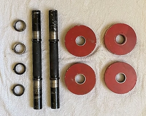 set de doua gantere vechi veche vintage o singura gantera cantareste 5 kg