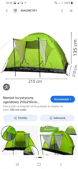 Cort 3 persoane nou nouț,  nefolosit 