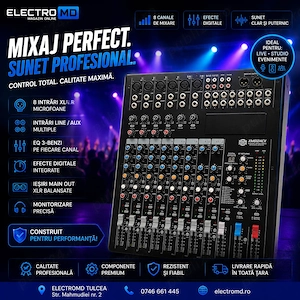 Mixer audio profesional pentru control complet al sunetului