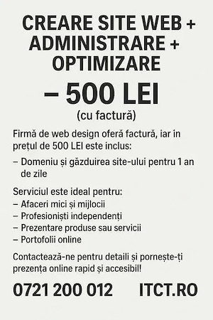 Firma web design - Creare site - Administrare site - Promovare site