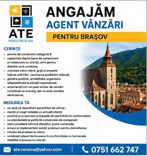 Agent Vanzari (Timisoara, Brasov, Cluj, Sibiu, Craiova) - imagine 2