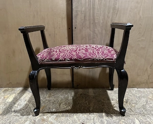 2 buc Taburet Vintage Stil Rococo; Bancuta cu sezut tapitat; Scaun